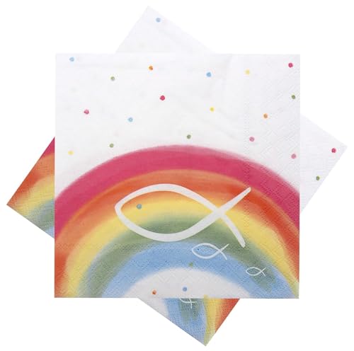 Unbekannt Servietten Fisch Bunt Regenbogen Tischdeko Kommunion Konfirmation Taufe 20 Stück von Unbekannt