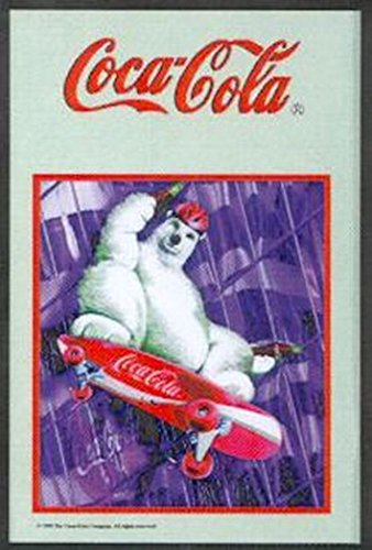 Unbekannt Spiegel 20x30 cm - Coca Cola Bär Skateboard - erstklassiger Hinterglasdruck von Unbekannt