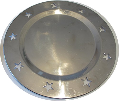 Unbekannt Tablett/Platte rund Edelstahl, Ø 25cm, Serviertablett von Unbekannt