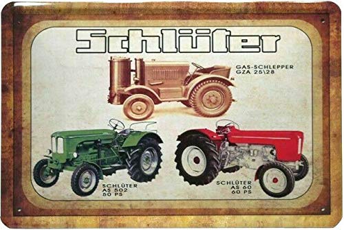 unbekannt Tin Sign Blechschild 20x30 cm Schlüter Traktor Programm Bulldog Oldtimer Werbung historisch Deko Schild unbekannt Tin Sign Blechschild 20x30 cm Schlüter Traktor Programm Bulldog Oldtimer Werbung historisch Deko Schild von unbekannt