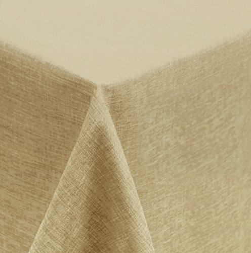 Unbekannt Tischdecke 160x160 cm eckig Struktur Leinen-Optik beschichtet Wasser und Schmutz abweisend Lotuseffekt #1177 (beige Natur) von Unbekannt