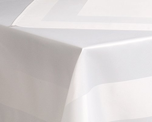 Unbekannt Tischdecke Mitteldecke oder 4er Set-Servietten weiß Serie elegant mit Atlaskante #1128 (130x160 cm Tischdecke) von Unbekannt