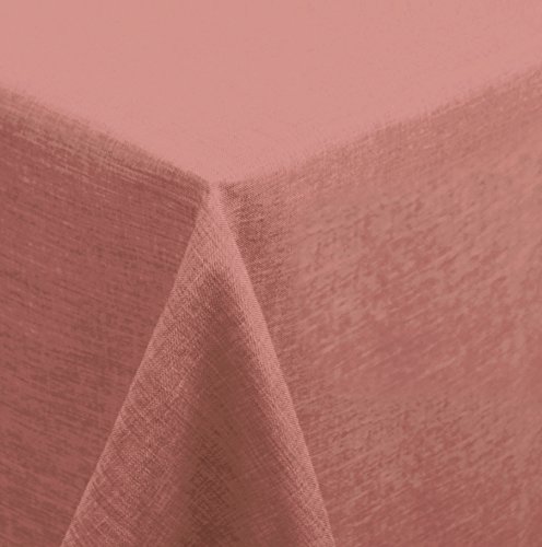 Unbekannt Tischdecke eckig 160x260 cm beschichtet Struktur Leinen-Optik Schmutz und Wasser abweisend Lotuseffekt #1222 (Altrosa) von Unbekannt