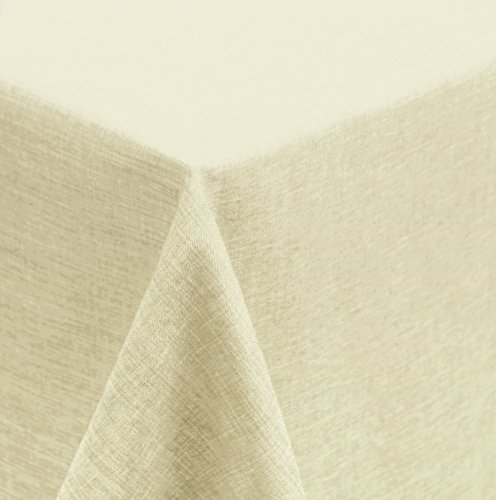 Unbekannt Tischdecke eckig 160x360 cm beschichtet Struktur Leinen-Optik Wasser- Schmutz- abweisend Lotuseffekt #1216 (Ecru) von Unbekannt