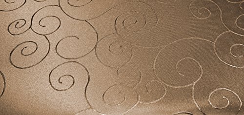 Unbekannt Tischdecke oval 130x220 cm Struktur damast Tafeltuch Circle bügelfrei fleckenabweisend #1230 (Hellbraun) von Tischdecke