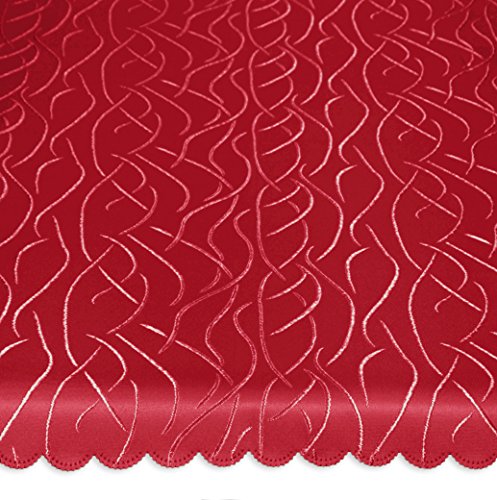Unbekannt Tischdecke oval 130x220 cm Tafeltuch Struktur damast Streifen bügelfrei fleckenabweisend #1368 (Bordeaux) von Unbekannt