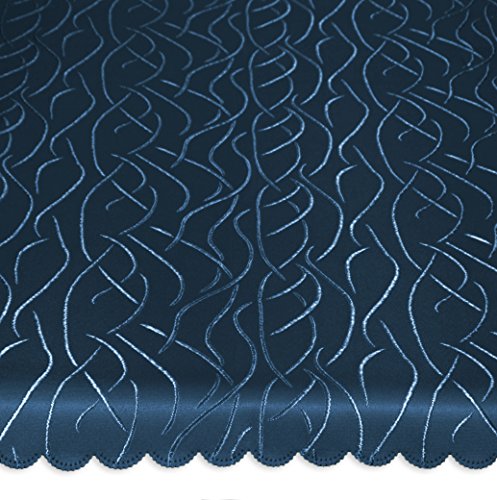 Unbekannt Tischdecke oval 130x220 cm Tafeltuch Struktur damast Streifen bügelfrei fleckenabweisend #1368 (dunkel blau) von Unbekannt