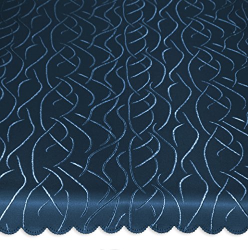 Unbekannt Tischdecke oval 130x220 cm Tafeltuch Struktur damast Streifen bügelfrei fleckenabweisend #1368 (dunkel blau) von Tischdecke