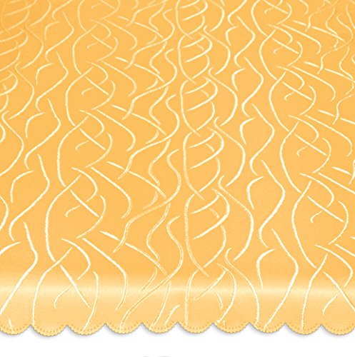 Unbekannt Tischdecke oval 130x220 cm Tafeltuch Struktur damast Streifen bügelfrei fleckenabweisend #1368 (gelb) von Unbekannt