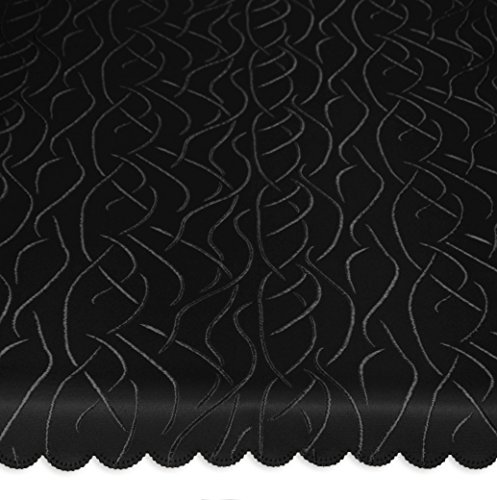 Unbekannt Tischdecke oval 130x220 cm Tafeltuch Struktur damast Streifen bügelfrei fleckenabweisend #1368 (schwarz) von Unbekannt