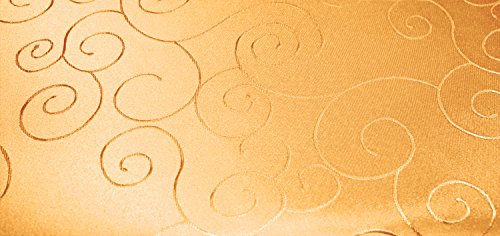 Unbekannt Tischdecke oval 130x360 cm Struktur damast Circle bügelfrei fleckenabweisend #1323 (gelb) von Unbekannt