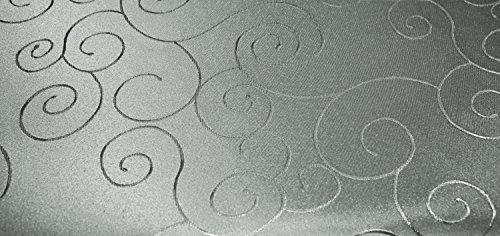 Unbekannt Tischdecke oval 160x400 cm Struktur damast Circle bügelfrei fleckenabweisend #1325 (Silber) von Unbekannt