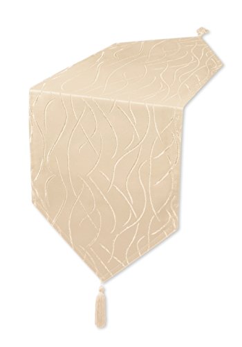 Unbekannt Tischläufer Damast Streifen Tischband Tischwäsche Mitteldecke #1144 (beige, 30x160) von Unbekannt