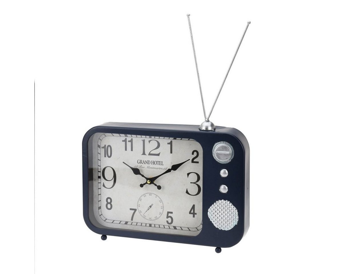 Tischuhr Wanduhr dunkelblau Tischuhr Radioform 23x33x5cm Uhr Retro Radiouhr zum Aufhängen oder Stellen von OTTO