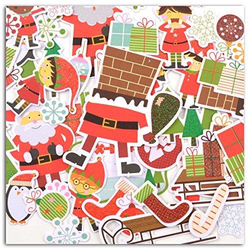 Unbekannt Toga fpd40 das Weihnachten der Wichtel Set 56 Formen ausgestanzte die-cuts Papier weiß/rot/grün 8,5 x 15,5 x 1 cm von Toga