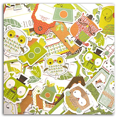 Unbekannt Toga fpd90 Eulen Set 57 Formen ausgestanzte die-cuts Papier grün/orange/braun/weiß 8,5 x 15,5 x 1 cm von Toga