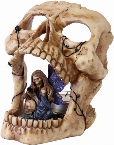 Unbekannt Totenkopf mit Skelett Elfe & Teelicht totenschädel Skull Figur TOP von Unbekannt