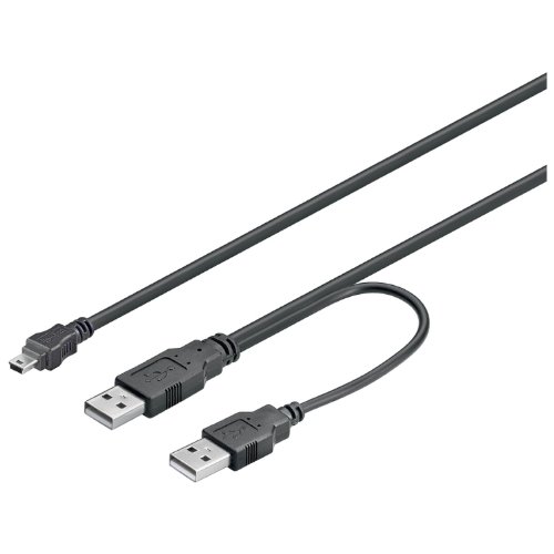 Unbekannt USB 2.0 Hi-Speed Dual-Power Kabel; USB Mini-B 5 pin 060 Y-Power 0.6m von Unbekannt