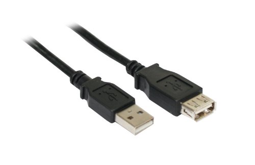 Unbekannt USB 2.0 Verlängerung Stecker A an Buchse A, schwarz, 1,8m von Unbekannt
