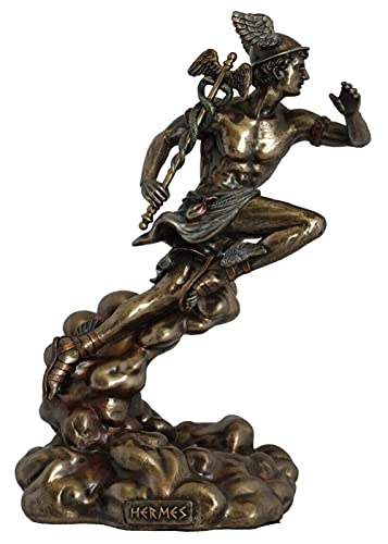 Unbekannt Veronese Hermes Mercury Griechisch-römischer Gott Statue Skulptur Bronze Finish 21 cm von Veronese