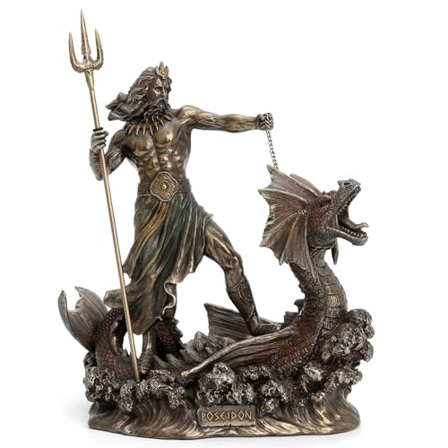 Unbekannt Veronese Poseidon mit Dreizack, der auf Hippocampus 9 1/4 Zoll groß von Veronese Design