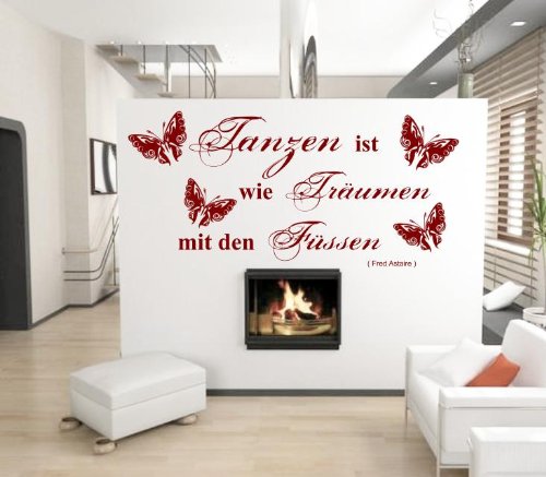 Unbekannt Wandtattoo Tanzen ist wie Träumen mit den Füßen Spruch, Zitat Wandaufkleber freie Farbwahl - Größe: 80x35cm von Unbekannt