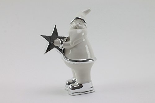 Unbekannt Weihnachtsmann in Weiss Silber aus Porzellan von Unbekannt