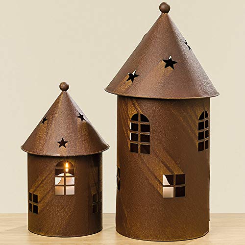 Unbekannt Windlicht Laterne Turm Metall braun 40 cm (1007381) Hauseingang Garten von Unbekannt
