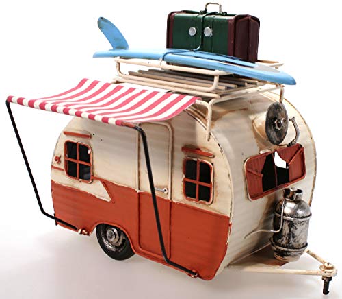 Wohnwagen aus Metall orange mit Rahmen und Spardose Camper Auto Oldtimer Nostalgie Wohnwagen aus Metall orange mit Rahmen und Spardose Camper Auto Oldtimer Nostalgie von Unbekannt