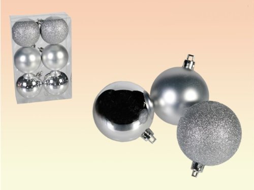 Unbekannt baumkugel, Kugel, Weihnachtskugeln, Christbaumkugeln aus Kunststoff, 6er Box, Silber Unbekannt baumkugel, Kugel, Weihnachtskugeln, Christbaumkugeln aus Kunststoff, 6er Box, Silber von Unbekannt