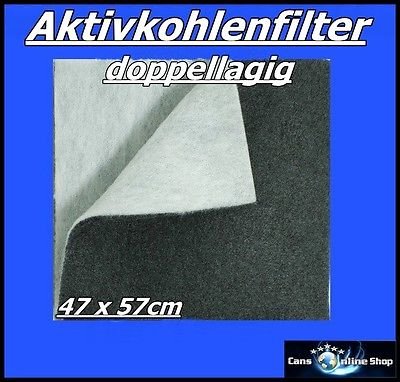 Universal Aktivkohlefilter/Aktiv-Kohlefilter für jede Dunstabzugshaube geeignet- zuschneidbar - 47x57cm - Set Fettfilter + Aktivkohle für geruchsfreie Küche von Bobby