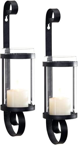 VARILANDO® Wand-Kerzenhalter aus Metall und Glas im 2er-Set Windlicht Wanddekoration im schönen Bildkarton von Unbekannt