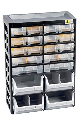 Allit 458160 Kleinteiledepot, schwarz, gelb, 16 Schübe, 4 Boxen, 14 Trenner Allit 458160 Kleinteiledepot, schwarz, gelb, 16 Schübe, 4 Boxen, 14 Trenner von Allit