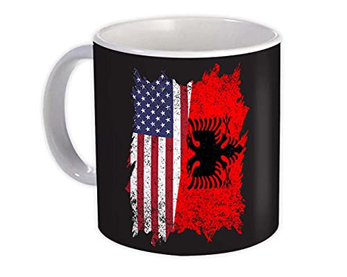 Vereinigte Staaten Albanien : Geschenk Becher : Amerikanisches albanisches Expat-Flaggenland - Weiß von Unbekannt