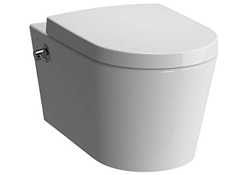 Vitra Option Nest Vitraflush spülrandlos mit Bidetfunktion - Dusch WC inkl. Armatur und Softclose WC-Sitz, Schallschutz und Anschlussgarnitur von VitrA