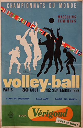 Volley Ball Weltmeisterschaft 1956 Poster, Reproduktion, Format 50 x 70 cm, Papier 300 g – Verkauf der digitalen Datei HD möglich von Unbekannt