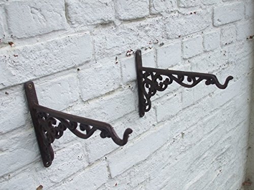 Wandkonsolen als Set, (2Stück),Haken,Regalträger,Gusseisen, 20 cm von Unbekannt