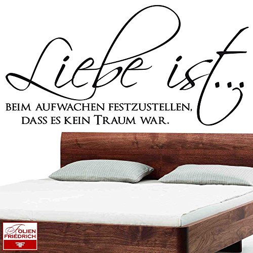 Wandtattoo W449 Liebe ist, beim aufwachen festzustellen, dass es kein Traum war. - Schlafzimmer (117x58 cm) schwarz von Unbekannt