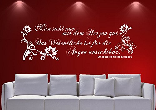 Wandtattoo wandaufkleber Aufkleber Wandsticker wall sticker Wohnzimmer Schlafzimmer Kinderzimmer 30 Farben zur Wahl Wandtext Wandwort Wandspruch spruch Zitat Man sieht nur.. wzt13(Visualisierung) von Unbekannt