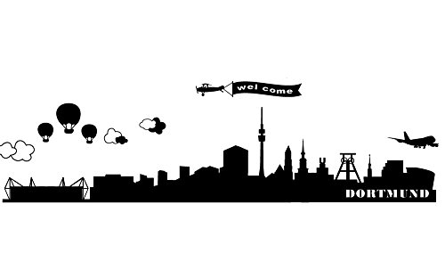 Wandtattoo wandaufkleber Aufkleber Wandsticker wall sticker Wohnzimmer Schlafzimmer Kinderzimmer City Stadt Dortmund Skyline Landschaft 30 Farben zur Wahl wst17 motiv1 (070 schwarz, Größe1:ca.60x13cm) Wandtattoo wandaufkleber Aufkleber Wandsticker wall sticker Wohnzimmer Schlafzimmer Kinderzimmer City Stadt Dortmund Skyline Landschaft 30 Farben zur Wahl wst17 motiv1 (070 schwarz, Größe1:ca.60x13cm) von Unbekannt