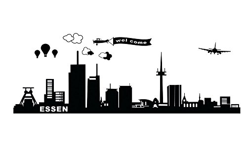 Wandtattoo wandaufkleber Aufkleber Wandsticker wall sticker Wohnzimmer Schlafzimmer Kinderzimmer City Stadt Essen Skyline Landschaft 30 Farben zur Wahl wst21 motiv1 (041 pink, Größe1:ca.60x17cm) von Unbekannt