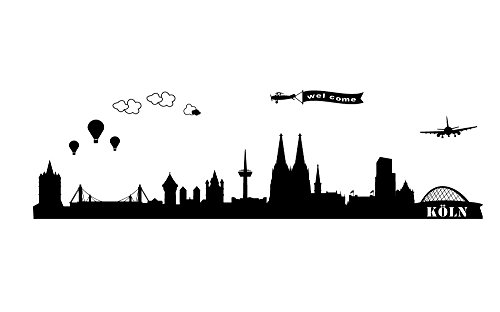 Wandtattoo wandaufkleber Aufkleber Wandsticker wall sticker Wohnzimmer Schlafzimmer Kinderzimmer City Stadt Köln Cologne Skyline Landschaft 30 Farben zur Wahl wst01 motiv1 (weitere Farben per Nachricht, Größe1:ca.60x13cm ) von Inconnu