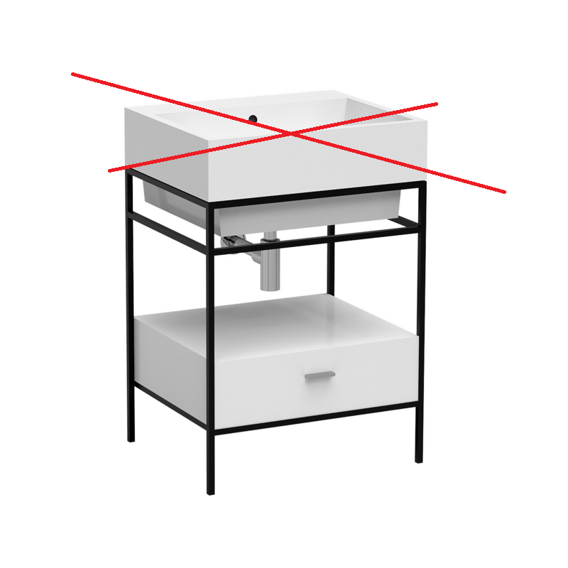 Waschtischgestell Volant Waschbecken Waschtisch Badschrank 60cm Weiß Schwarz B-Ware Waschtischgestell Volant Waschbecken Waschtisch Badschrank 60cm Weiß Schwarz B-Ware von Unbekannt