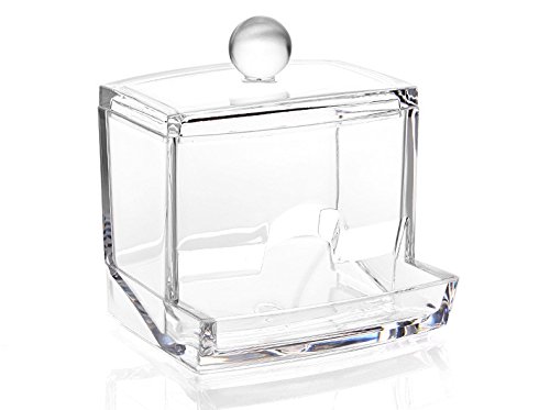 hac24 Cotton Swab Dispenser - Transparent Kunststoff - 10 x 8 x 10,3 cm - Spenderfach für Wattestäbchen - Bad oder Reise von unbekannt