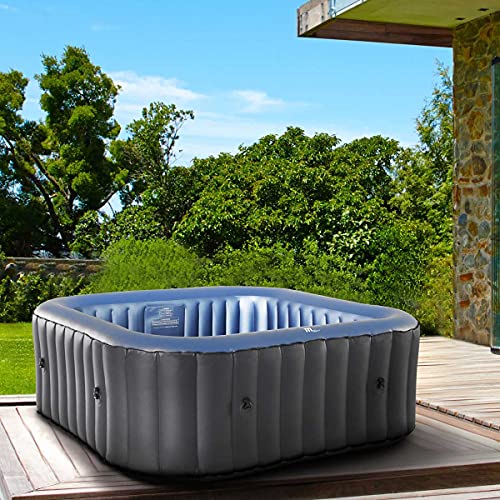 Whirlpool aufblasbar BRAST MSpa Tekapo für 6 Personen 185x185cm In-Outdoor Pool 132 Massagedüsen Energiespar-Timer Heizung Aufblasfunktion per Knopfdruck Bubble Spa Wellness Massage von BRAST