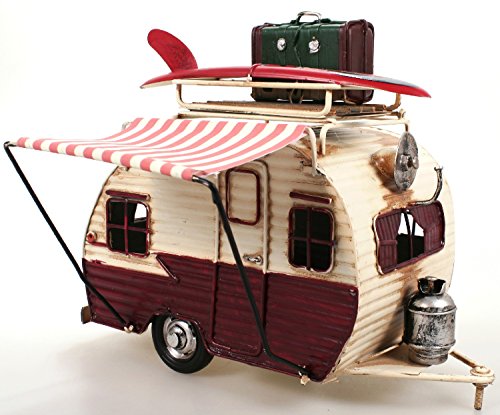 Wohnwagen aus Metall rot mit Rahmen und Spardose Camper Auto Oldtimer Nostalgie Wohnwagen aus Metall rot mit Rahmen und Spardose Camper Auto Oldtimer Nostalgie von Unbekannt