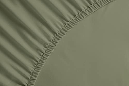 Yellow Perkal Spannbettlaken 100% Baumwolle Steghöe 38 cm für hohe Matratzen (140x200 cm, ArmyGreen) von Unbekannt