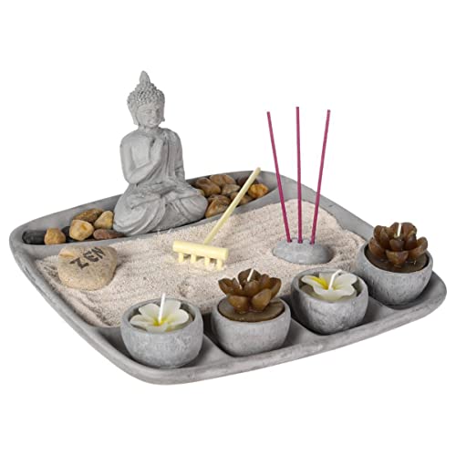 Unbekannt Atmosphera - Zen-Garten - Zement - grau - 24x12 cm - Grau von ATMOSPHERA CREATEUR D'INTERIEUR