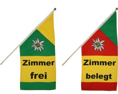 Unbekannt Zimmer Frei/Zimmer Belegt Fenster (Balkon) Fahnen Set. von Unbekannt