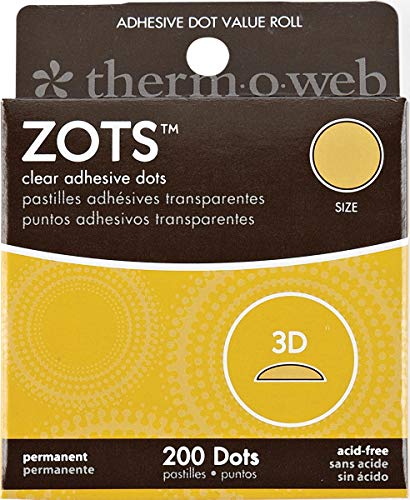 Zots Clear Adhesive Dots-3D 1/2"X1/8" Thick 200/Pkg von iCraft
